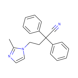 Cc1nccn1CCC(C#N)(c1ccccc1)c1ccccc1 ZINC000022011871