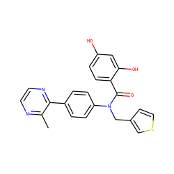 Cc1nccnc1-c1ccc(N(Cc2ccsc2)C(=O)c2ccc(O)cc2O)cc1 ZINC000653680472