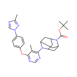 Cc1ncn(-c2ccc(Oc3ncnc(N4C5CC6CC4CC(C5)N6C(=O)OC(C)(C)C)c3C)cc2)n1 ZINC000095594897