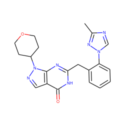 Cc1ncn(-c2ccccc2Cc2nc3c(cnn3C3CCOCC3)c(=O)[nH]2)n1 ZINC000169699892