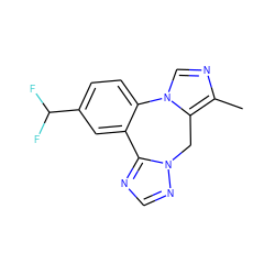 Cc1ncn2c1Cn1ncnc1-c1cc(C(F)F)ccc1-2 ZINC000049014164