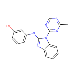 Cc1ncnc(-n2c(Nc3cccc(O)c3)nc3ccccc32)n1 ZINC000095554029