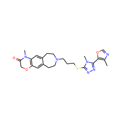 Cc1ncoc1-c1nnc(SCCCN2CCc3cc4c(cc3CC2)N(C)C(=O)CO4)n1C ZINC000029127176