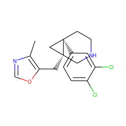 Cc1ncoc1C[C@@]12CNCC[C@]1(c1ccc(Cl)c(Cl)c1)C2 ZINC000043207733