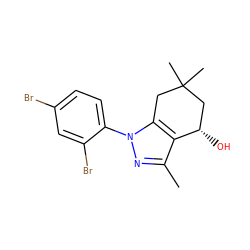 Cc1nn(-c2ccc(Br)cc2Br)c2c1[C@@H](O)CC(C)(C)C2 ZINC000299832013