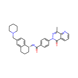 Cc1nn(-c2ccc(C(=O)N[C@@H]3CCCc4cc(CN5CCCCC5)ccc43)cc2)c(=O)c2cccnc12 ZINC000072122716