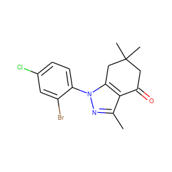 Cc1nn(-c2ccc(Cl)cc2Br)c2c1C(=O)CC(C)(C)C2 ZINC000299826860