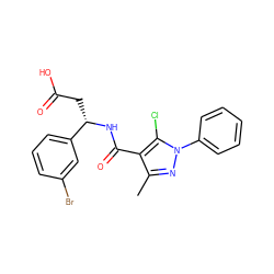 Cc1nn(-c2ccccc2)c(Cl)c1C(=O)N[C@@H](CC(=O)O)c1cccc(Br)c1 ZINC000299856564