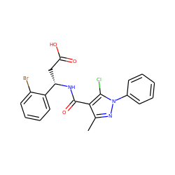 Cc1nn(-c2ccccc2)c(Cl)c1C(=O)N[C@@H](CC(=O)O)c1ccccc1Br ZINC000299857985