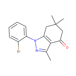 Cc1nn(-c2ccccc2Br)c2c1C(=O)CC(C)(C)C2 ZINC000000111561