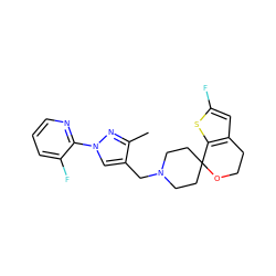 Cc1nn(-c2ncccc2F)cc1CN1CCC2(CC1)OCCc1cc(F)sc12 ZINC000117179423