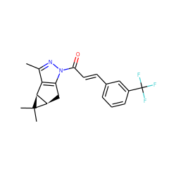 Cc1nn(C(=O)/C=C/c2cccc(C(F)(F)F)c2)c2c1[C@H]1[C@@H](C2)C1(C)C ZINC000045337936