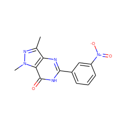 Cc1nn(C)c2c(=O)[nH]c(-c3cccc([N+](=O)[O-])c3)nc12 ZINC000028091237