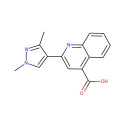 Cc1nn(C)cc1-c1cc(C(=O)O)c2ccccc2n1 ZINC000002537760