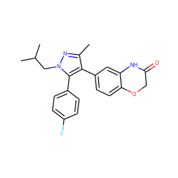 Cc1nn(CC(C)C)c(-c2ccc(F)cc2)c1-c1ccc2c(c1)NC(=O)CO2 ZINC000200974828