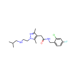 Cc1nn(CCNCC(C)C)c(C)c1CC(=O)NCc1ccc(F)cc1Cl ZINC000095565730