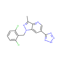 Cc1nn(Cc2c(Cl)cccc2Cl)c2cc(-c3nn[nH]n3)cnc12 ZINC000203702303