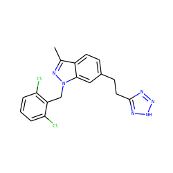 Cc1nn(Cc2c(Cl)cccc2Cl)c2cc(CCc3nn[nH]n3)ccc12 ZINC000205648703