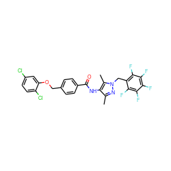 Cc1nn(Cc2c(F)c(F)c(F)c(F)c2F)c(C)c1NC(=O)c1ccc(COc2cc(Cl)ccc2Cl)cc1 ZINC000002743974