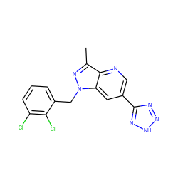 Cc1nn(Cc2cccc(Cl)c2Cl)c2cc(-c3nn[nH]n3)cnc12 ZINC000203701807