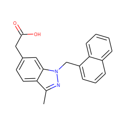 Cc1nn(Cc2cccc3ccccc23)c2cc(CC(=O)O)ccc12 ZINC000205665997