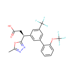 Cc1nnc([C@@H](CC(=O)O)c2cc(-c3ccccc3OC(F)(F)F)cc(C(F)(F)F)c2)o1 ZINC001772638824