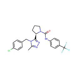 Cc1nnc([C@H]2CCCN2C(=O)Nc2ccc(C(F)(F)F)cc2)n1Cc1ccc(Cl)cc1 ZINC000058581990