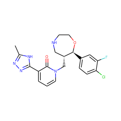 Cc1nnc(-c2cccn(C[C@@H]3CNCCO[C@H]3c3ccc(Cl)c(F)c3)c2=O)[nH]1 ZINC000115737195