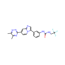 Cc1nnc(-c2ccn3c(-c4cccc(NC(=O)NCC(F)(F)F)c4)cnc3c2)nc1C ZINC000146954026