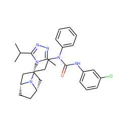 Cc1nnc(C(C)C)n1[C@@H]1C[C@@H]2CC[C@H](C1)N2CCCN(C(=O)Nc1cccc(Cl)c1)c1ccccc1 ZINC000101161489