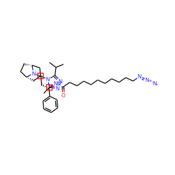 Cc1nnc(C(C)C)n1C1C[C@@H]2CC[C@H](C1)N2CC[C@H](NC(=O)CCCCCCCCCCN=[N+]=[N-])c1ccccc1 ZINC000103256463