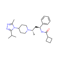 Cc1nnc(C(C)C)n1C1CCN([C@@H](C)C[C@H](NC(=O)C2CCC2)c2ccccc2)CC1 ZINC000040892244