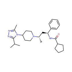 Cc1nnc(C(C)C)n1C1CCN([C@@H](C)C[C@H](NC(=O)C2CCCC2)c2ccccc2)CC1 ZINC000040915406