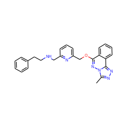 Cc1nnc2c3ccccc3c(OCc3cccc(CNCCc4ccccc4)n3)nn12 ZINC000026493579