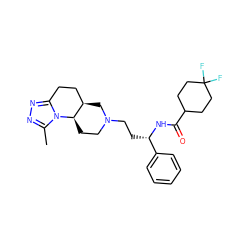 Cc1nnc2n1[C@@H]1CCN(CC[C@H](NC(=O)C3CCC(F)(F)CC3)c3ccccc3)C[C@@H]1CC2 ZINC001772579205