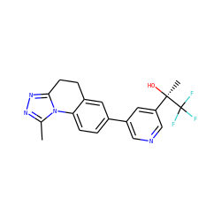 Cc1nnc2n1-c1ccc(-c3cncc([C@@](C)(O)C(F)(F)F)c3)cc1CC2 ZINC000143866076