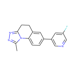 Cc1nnc2n1-c1ccc(-c3cncc(F)c3)cc1CC2 ZINC000145823608