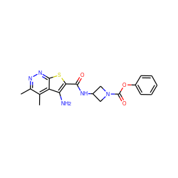 Cc1nnc2sc(C(=O)NC3CN(C(=O)Oc4ccccc4)C3)c(N)c2c1C ZINC000221802118