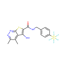 Cc1nnc2sc(C(=O)NCc3ccc(S(F)(F)(F)(F)F)cc3)c(N)c2c1C ZINC000220910622