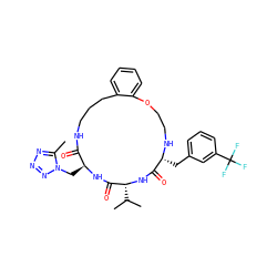 Cc1nnnn1C[C@@H]1NC(=O)[C@@H](C(C)C)NC(=O)[C@@H](Cc2cccc(C(F)(F)F)c2)NCCOc2ccccc2CCCNC1=O ZINC000028823471