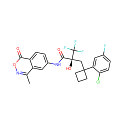 Cc1noc(=O)c2ccc(NC(=O)[C@@](O)(CC3(c4cc(F)ccc4Cl)CCC3)C(F)(F)F)cc12 ZINC000034850363