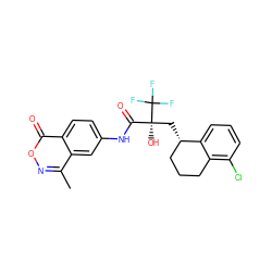 Cc1noc(=O)c2ccc(NC(=O)[C@](O)(C[C@H]3CCCc4c(Cl)cccc43)C(F)(F)F)cc12 ZINC000003986257