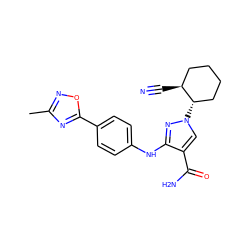 Cc1noc(-c2ccc(Nc3nn([C@H]4CCCC[C@@H]4C#N)cc3C(N)=O)cc2)n1 ZINC000205062838