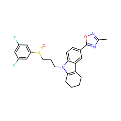 Cc1noc(-c2ccc3c(c2)c2c(n3CCC[S@@+]([O-])c3cc(F)cc(F)c3)CCCC2)n1 ZINC000095572103