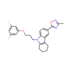 Cc1noc(-c2ccc3c(c2)c2c(n3CCCOc3cc(F)cc(F)c3)CCCC2)n1 ZINC000095573452