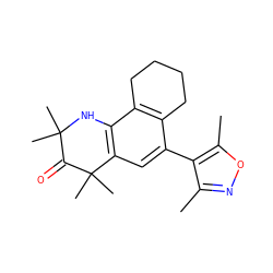 Cc1noc(C)c1-c1cc2c(c3c1CCCC3)NC(C)(C)C(=O)C2(C)C ZINC000473124122