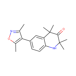 Cc1noc(C)c1-c1ccc2c(c1)C(C)(C)C(=O)C(C)(C)N2 ZINC000473127339