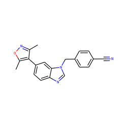 Cc1noc(C)c1-c1ccc2ncn(Cc3ccc(C#N)cc3)c2c1 ZINC000095590876