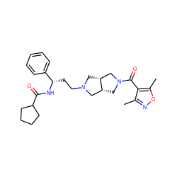 Cc1noc(C)c1C(=O)N1C[C@@H]2CN(CC[C@H](NC(=O)C3CCCC3)c3ccccc3)C[C@@H]2C1 ZINC000035783877