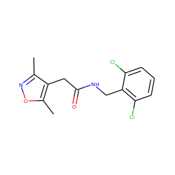 Cc1noc(C)c1CC(=O)NCc1c(Cl)cccc1Cl ZINC000084687339